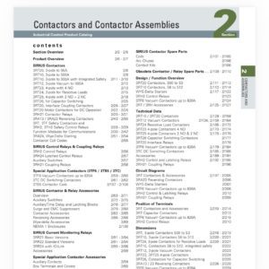 Catalog page titled Contactors and Contactor Assemblies