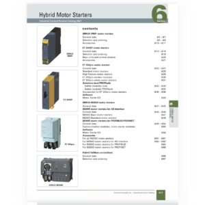 Hybrid motor starters product catalog page