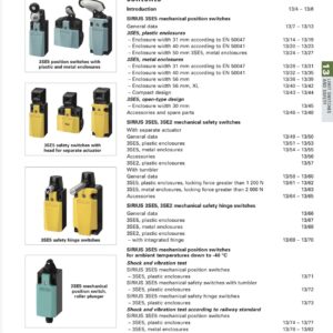 Industrial limit switches safety catalog page